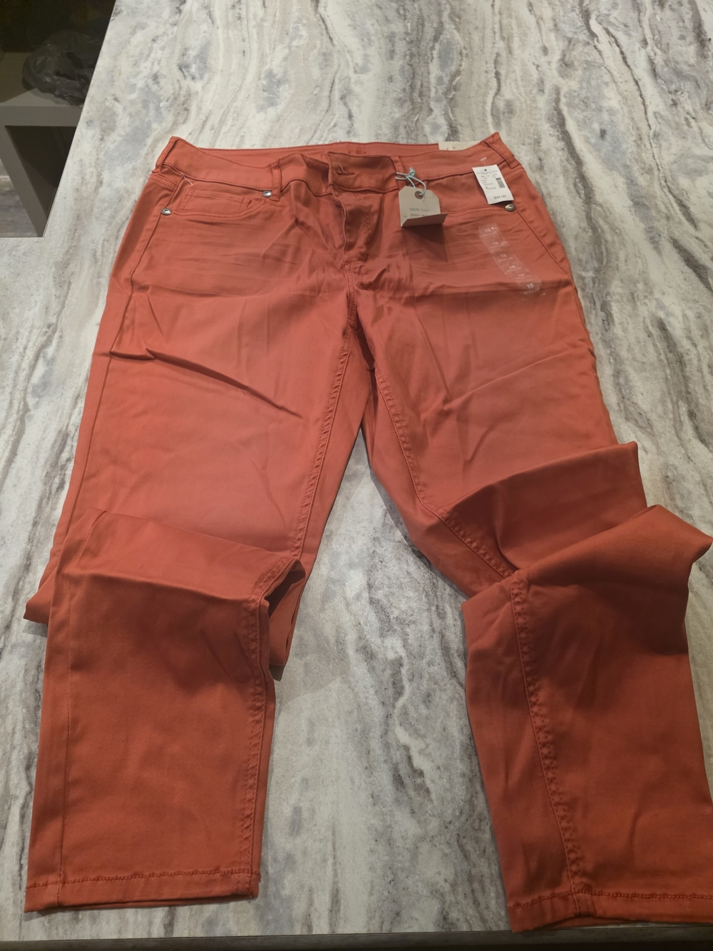 Maurices High-Rise Strait Leg 16 Regular Cotton Blend Peach Color